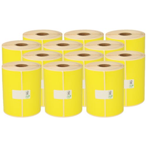 Thermal Shipping Labels, 102mm x 150mm, 280 labels, 25mm core, yellow, permanent