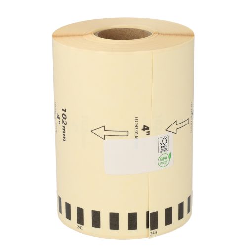 Brother DK-22243 compatible labels, 102mm x 30.48m, white, removable