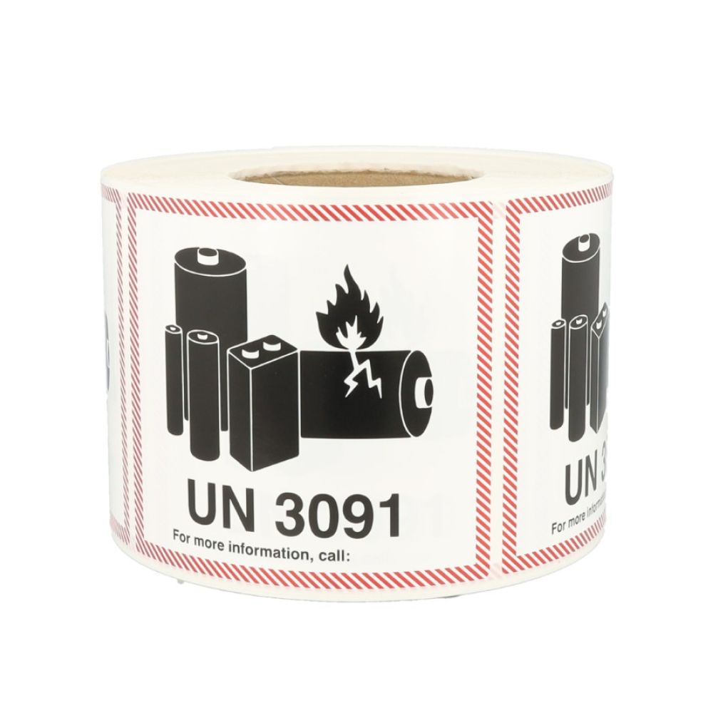 IATA UN 3091 - Label Lithium Batteries - 120mm x 110mm