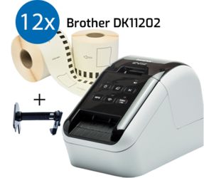 Brother QL810W label printer + 12 rolls Brother DK-11202 compatible labels 62mm x 100mm