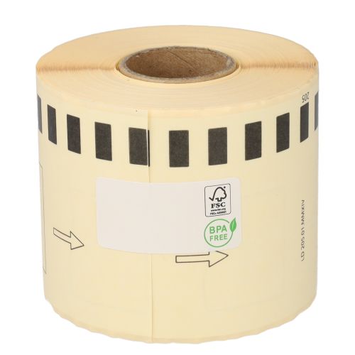 Brother DK-44205 compatible labels, 62mm x 30.48m, white, removable