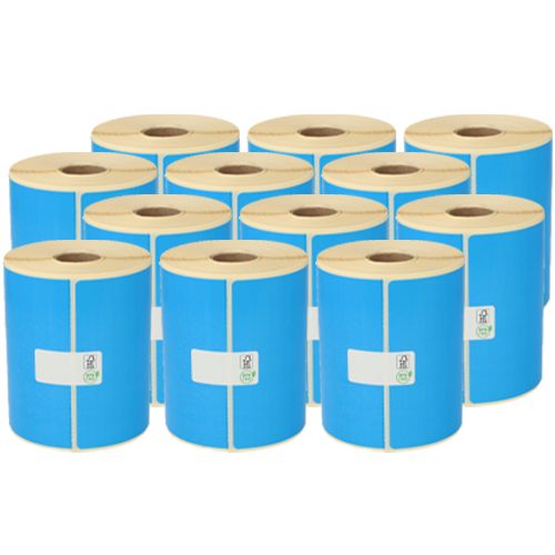 Thermal Shipping Labels, 102mm x 150mm, 280 Labels, 25mm core, blue, permanent