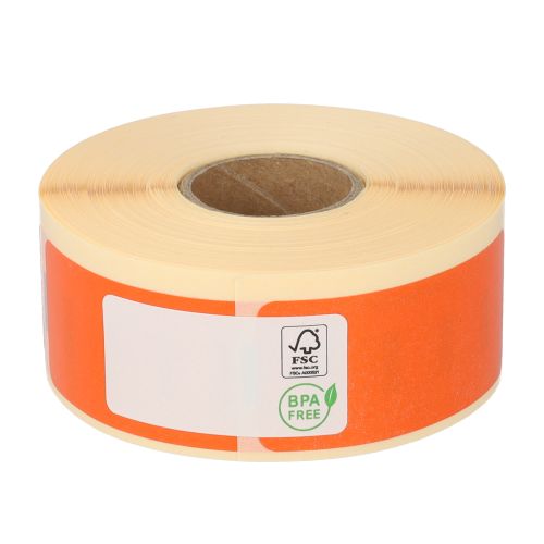 Dymo 11352 compatible labels, 25mm x 54mm, 500 labels, orange, permanent