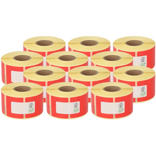 Dymo 99012 compatible labels, 36mm x 89mm, 260 labels, red, permanent