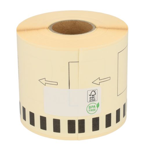 Brother DK-22205 compatible labels, 62mm x 30.48m, white, permanent