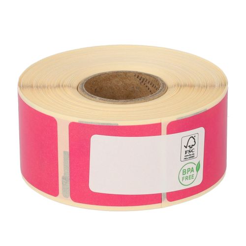 Seiko SLP-1PLB compatible labels, 28mm x 89mm, 260 labels, pink, permanent