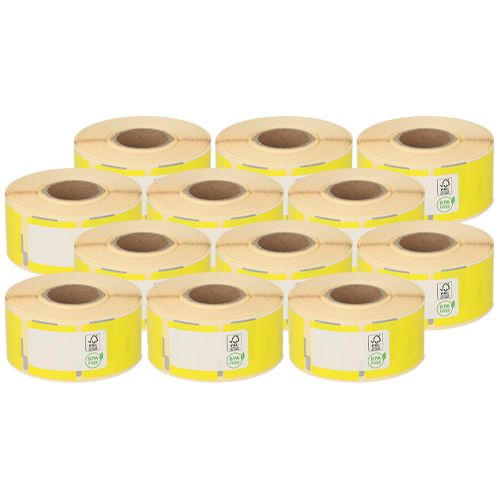 Dymo 99010 Compatible Labels, 28mm x 89mm, 260 labels, Yellow, Permanent