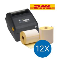 DHL Starter Package | Zebra ZD421D Labelprinter + 12 rolls Zebra compatible shipping labels