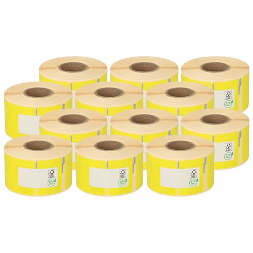 Dymo 99012 compatible labels, 36mm x 89mm, 260 labels, yellow, permanent