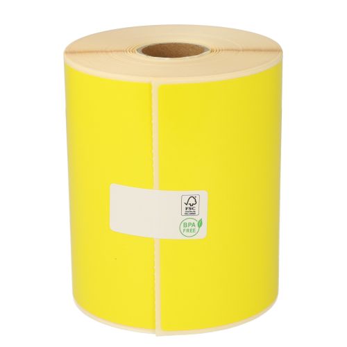 Thermal Shipping Labels DHL, 102mm x 210mm, TOP, 195 Labels, 25mm Core, Yellow, Permanent