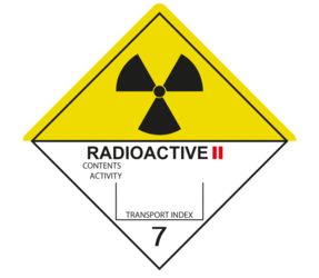 IMO 7.2 radioactive II label, 100mm x 100mm, 1.000 labels, core 76mm