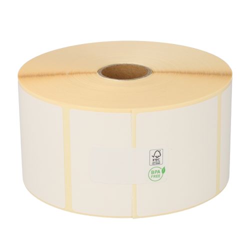 Bixolon 800262-205BIX compatible labels, Top, 57mm x 51mm, 1370 Labels, 25mm Core, White, Permanent