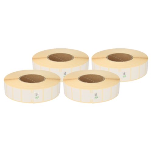 Zebra compatible labels, 38mm x 25mm, 5.180 labels, 76mm core, white, permanent