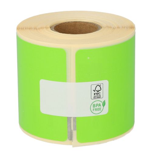 Dymo 99014 compatible labels, 54mm x 101mm, 220 labels, green, permanent