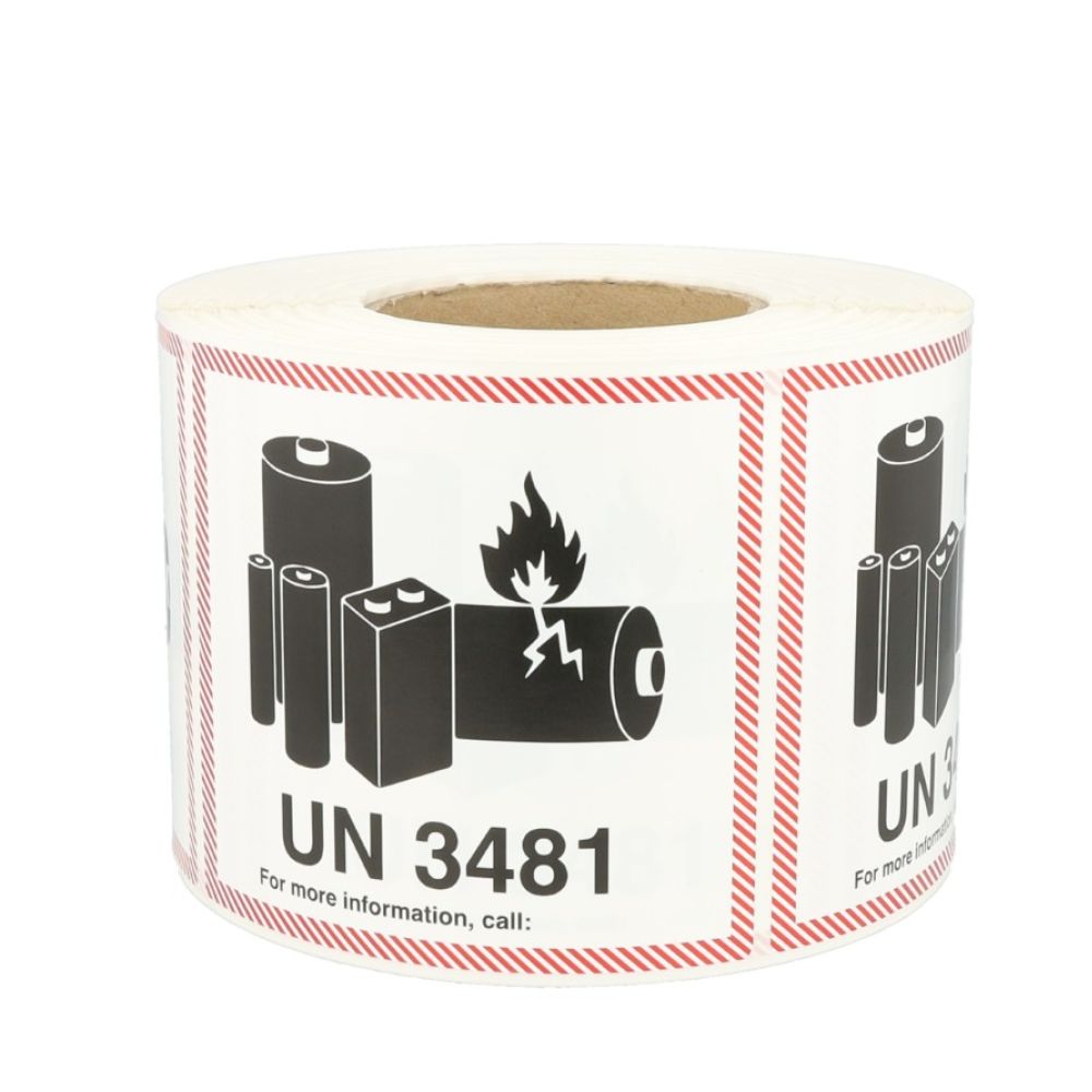 IATA UN 3481 - Label Lithium Batteries - 120mm x 110mm