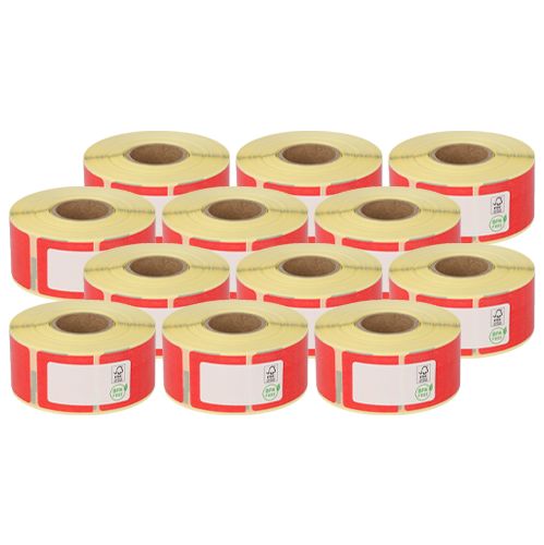 Dymo 99010 compatible labels, 28mm x 89mm, 260 labels, red, permanent