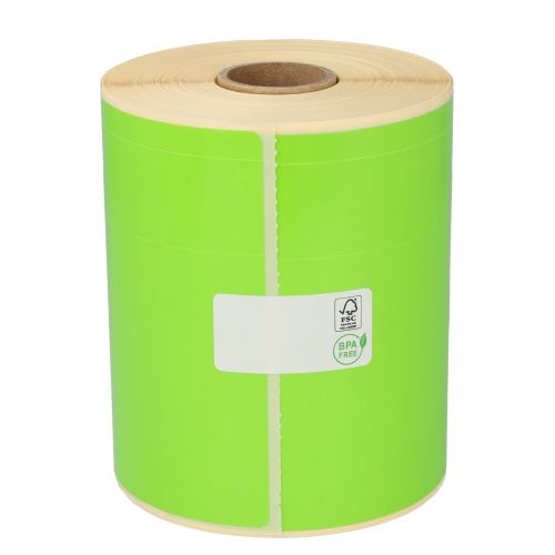 Thermal Shipping Labels, 102mm x 150mm, 280 labels, 25mm core, green, permanent