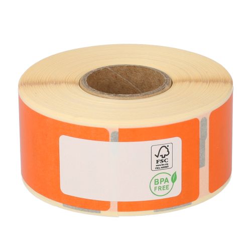 Seiko SLP-1OLB compatible labels, 28mm x 89mm, 260 labels, orange, permanent