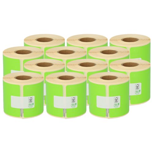 Dymo 99014 compatible labels, 54mm x 101mm, 220 labels, green, permanent