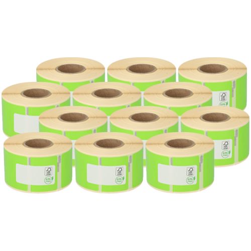 Dymo 99012 compatible labels, 36mm x 89mm, 260 labels, green, permanent