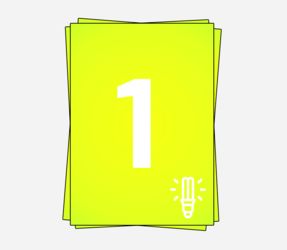 A4 Sheet Labels, 210mm x 296mm, 1 Per Sheet, Fluorescent Yellow, Permanent