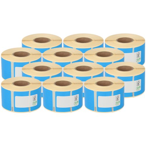 Dymo 99012 compatible labels, 36mm x 89mm, 260 labels, blue , permanent