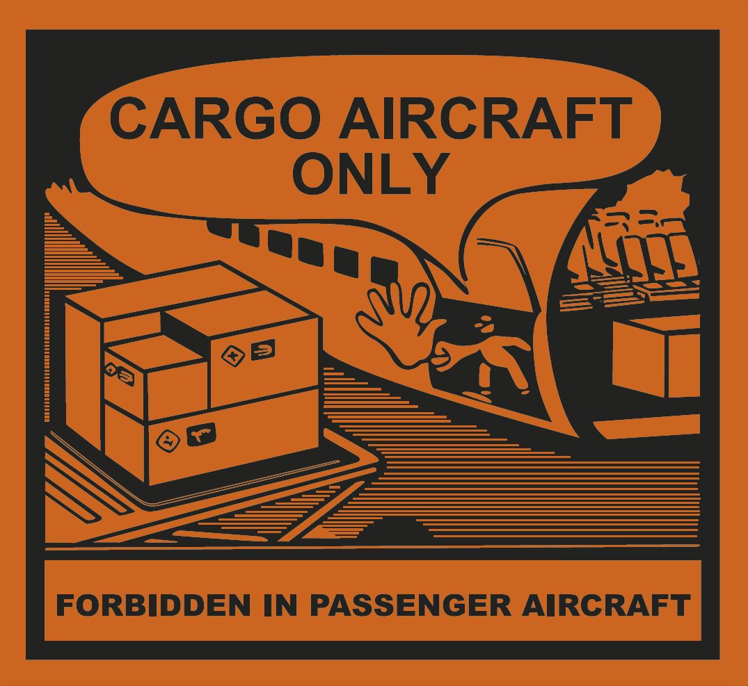 Cargo aircraft only - forbidden in passenger aircraft - 120mm x 110mm