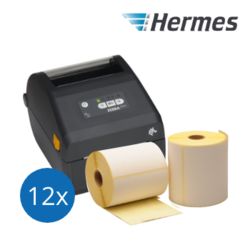 Hermes Starter Package | Zebra ZD421D Ethernet printer + 12 Zebra compatible label rolls, 102mm x 210mm