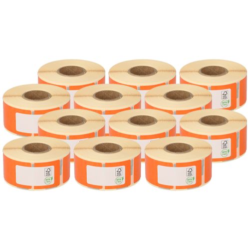 Dymo 99010 compatible labels, 28mm x 89mm, 260 labels, orange, permanent