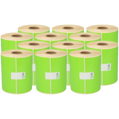 Thermal Shipping Labels, 102mm x 150mm, 280 labels, 25mm core, green, permanent