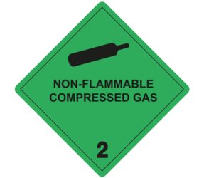 IMO 2.2 Non-Flammable Compressed Gas Labels, 100mm x 100mm, 1000 Labels, 76mm Core