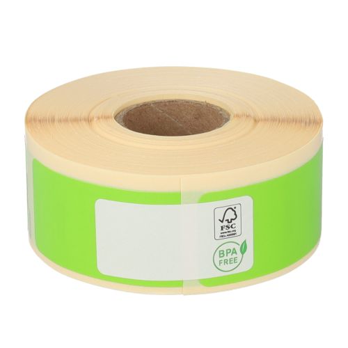 Dymo 11352 Compatible Labels, 25mm x 54mm, 500 Labels, Green, Permanent