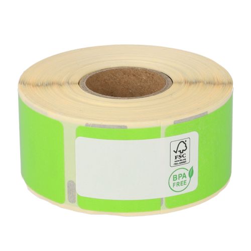 Seiko SLP-1GLB compatible labels, 28mm x 89mm, 260 labels, green, permanent