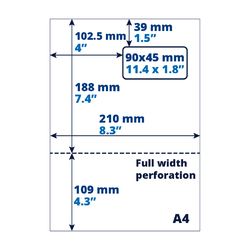 Lista de empaque/etiqueta de devolución A4, etiqueta de dirección, 90mm x 45mm - 100 hojas