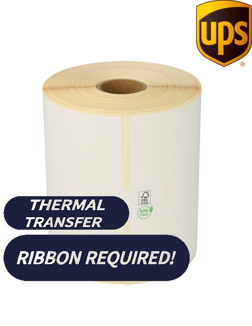 TTR Zebra UPS (800294-605) compatible shipping label, 102mm x 152mm, 300 Labels, 25mm core