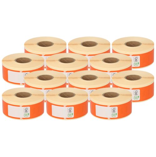 Dymo 11352 compatible labels, 25mm x 54mm, 500 labels, orange, permanent