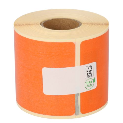 Dymo 99014 compatible labels, 54mm x 101mm, 220 labels, orange, permanent