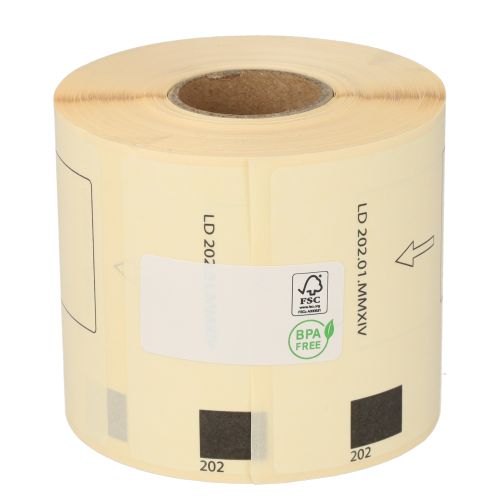 Brother DK-11202 compatible labels, 62mm x 100mm, 300 labels, white, permanent