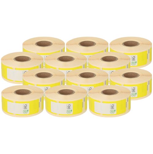 Dymo 11352 Etiquetas compatibles, 25mm x 54mm, 500 etiquetas, amarillo, permanente